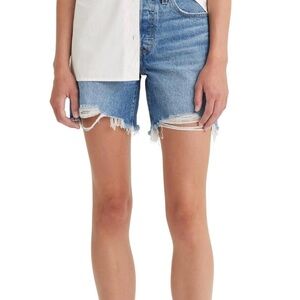 Levis 501 mid thigh jean shorts